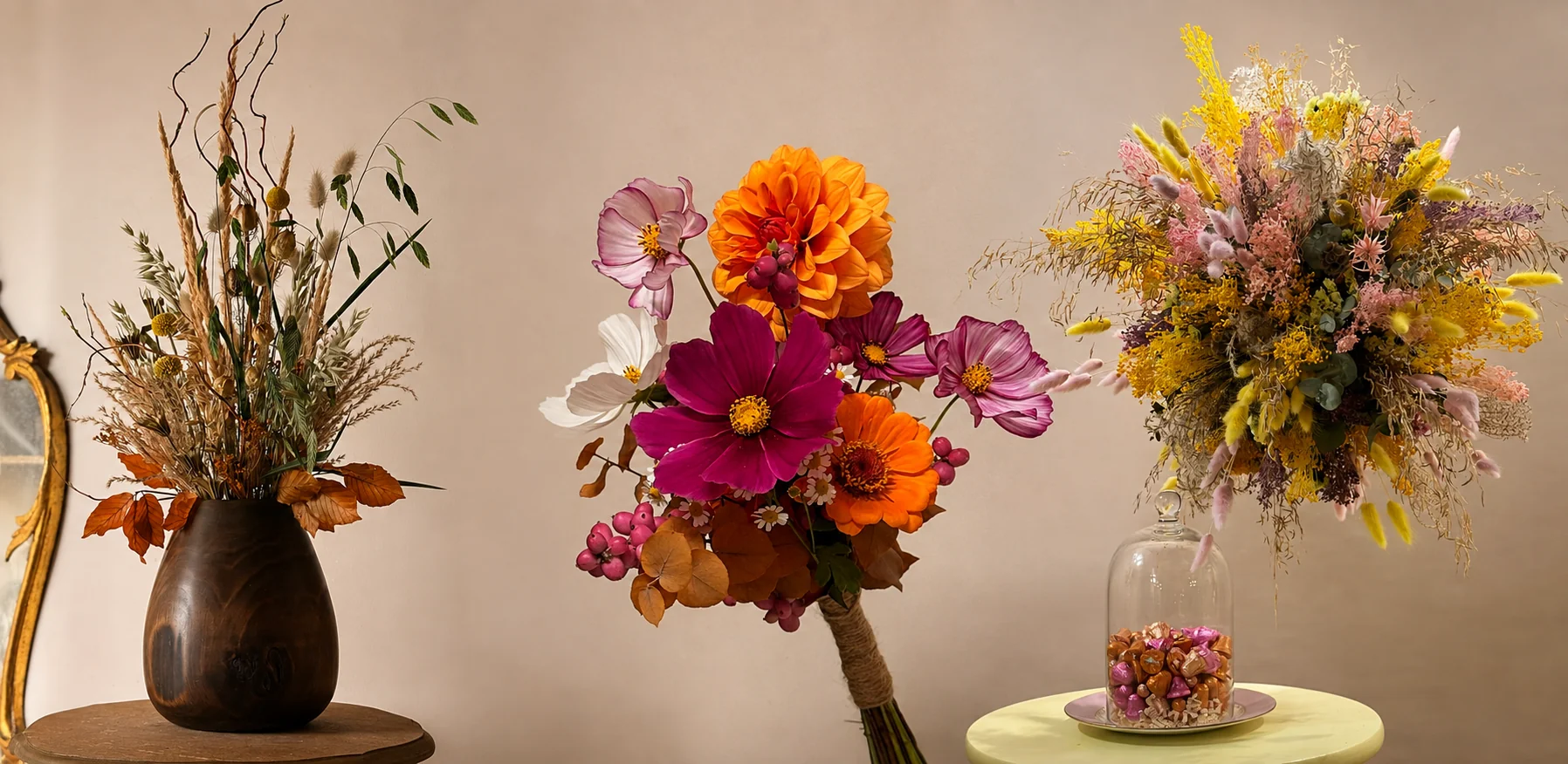 Bouquet de saison façonné à la main