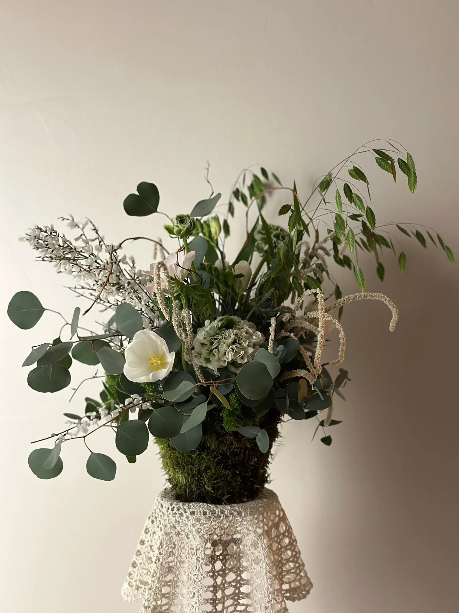 Bouquet doux composé pour une naissance